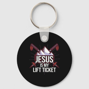Jesus Is My Lift Ticket Ski Church Skiing Christia Keychain