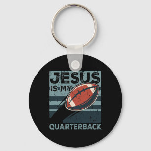 Jesus Is My Quarterback Christian Football Ball Sp Keychain
