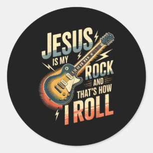 Jesus Is My Rock And That Is How I Roll Christian Classic Round Sticker