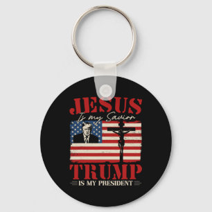 Jesus Is My Savior Trump Is My President Trump 202 Keychain