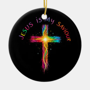 Jesus Is My Saviour A Faithful Reminder of Love Ceramic Ornament