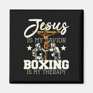 Jesus Is My Saviour Boxing Is My Therapy - Gym Box Magnet