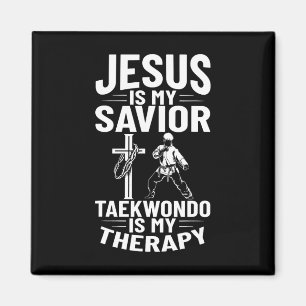 Jesus Is My Saviour Christian Karate Taekwondo Fig Magnet