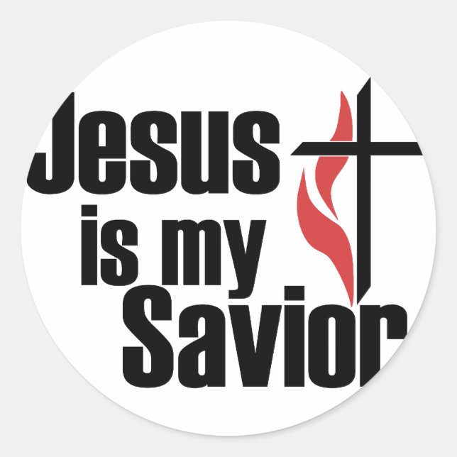 Jesus is my Saviour Classic Round Sticker (Front)
