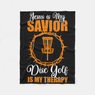Jesus Is My Saviour Disc Golf Therapy Disc Golf De Fleece Blanket