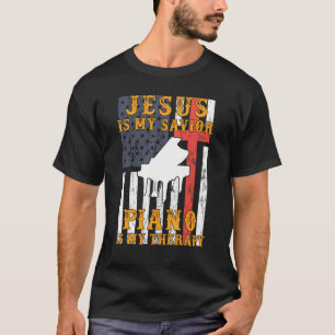 Jesus Is My Saviour Piano Is My Therapy Hoodie Lon T-Shirt