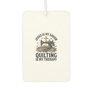 Jesus Is My Saviour Quilting Is My Therapy Air Freshener
