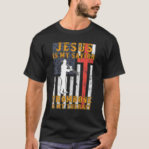 Jesus Is My Saviour Trombone Is My Therapy Hoodie  T-Shirt