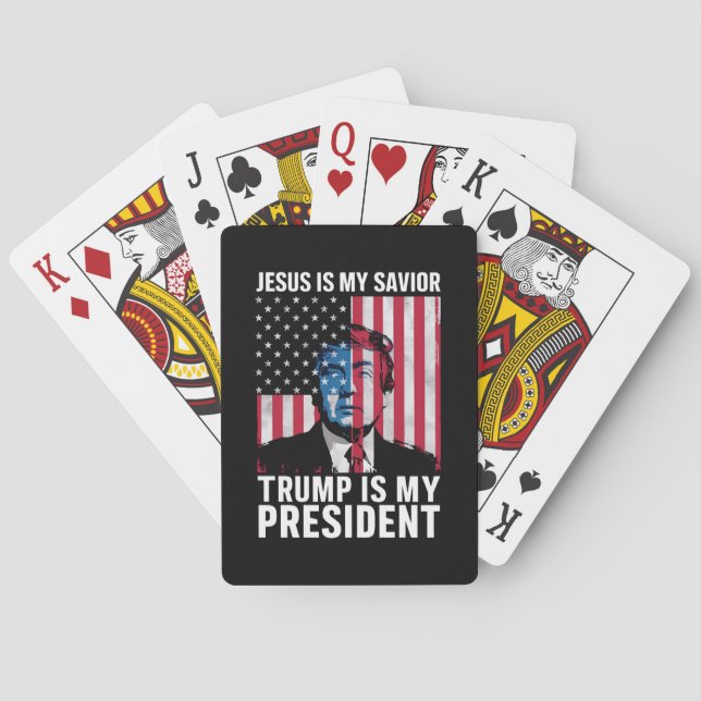 Jesus Is My Saviour Trump Is My President 2024 Playing Cards (Back)