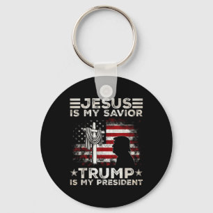 Jesus Is My Saviour Trump Is My President 2024 Usa Keychain