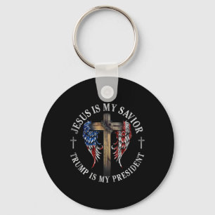 Jesus Is My Saviour Trump Is My President 2024 Usa Keychain
