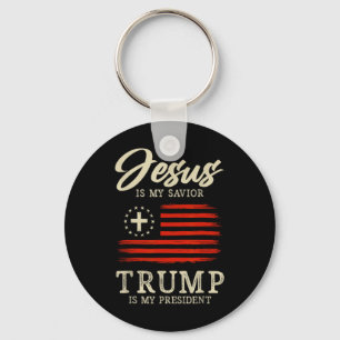 Jesus Is My Saviour Trump Is My President 2024 Usa Keychain