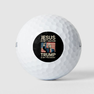 Jesus Is My Saviour Trump Is My President 47 USA Golf Balls