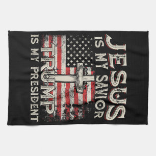 Jesus Is My Saviour Trump Is My President American Kitchen Towel