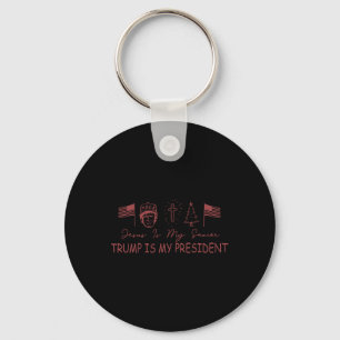 Jesus Is My Saviour Trump Is My President Christma Keychain