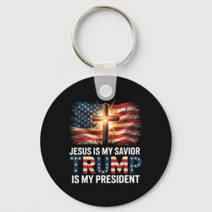 Jesus Is My Saviour Trump Is My President Pro-trum Keychain