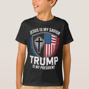 Jesus Is My Saviour Trump Is My President Pro-trum T-Shirt