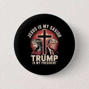 Jesus Is My Saviour Trump My President Biblical Co 2 Inch Round Button