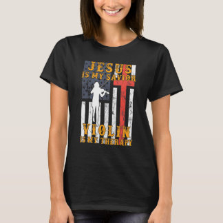 Jesus Is My Saviour Violin Is My Therapy Hoodie Lo T-Shirt