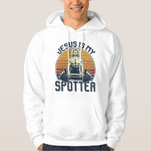 Jesus Is My Spotter Funny Christian Weightlifting Hoodie