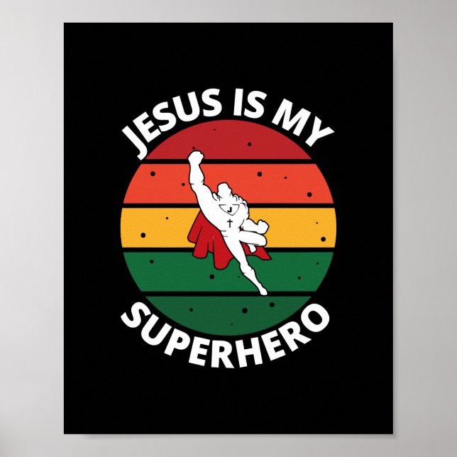 Jesus is My Superhero Christian Ugly Christmas Poster (Front)