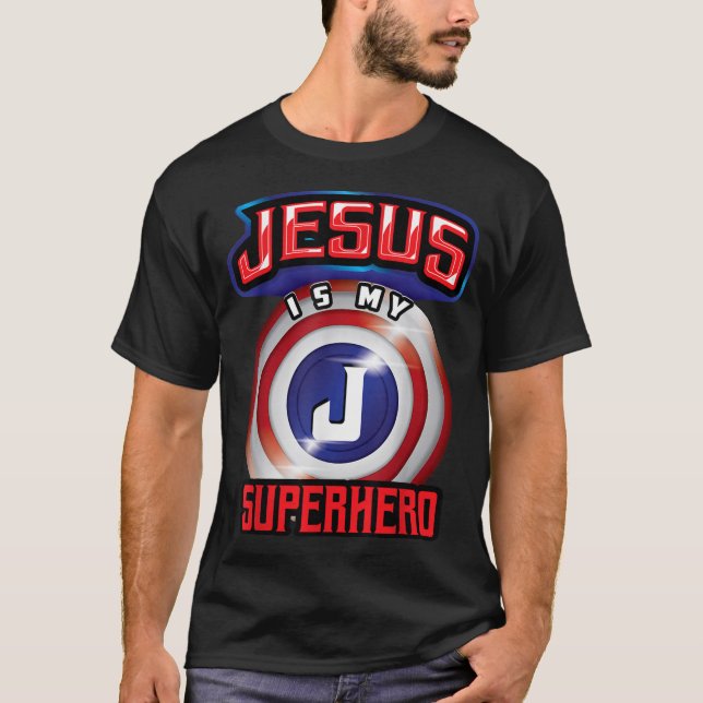 Jesus Is My Superhero Cute Powerful Christian Gift T-Shirt (Front)