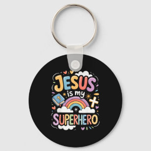 Jesus Is My Superhero Keychain