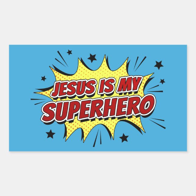 Jesus is My Superhero Kids & Adult Christian Faith Sticker (Front)
