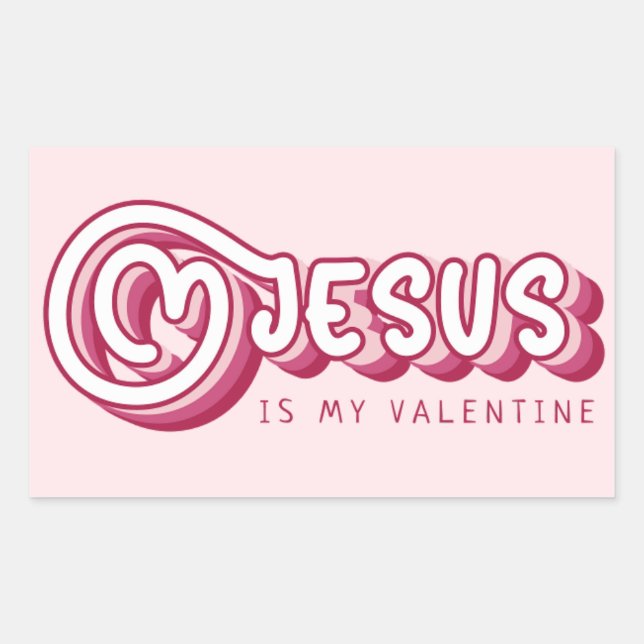 Jesus Is My Valentine Christian Red Heart Retro Sticker (Front)