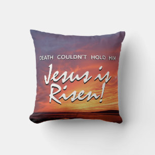 JESUS IS RISEN Christian Easter Landscape Throw Pillow
