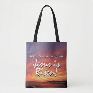 JESUS IS RISEN Christian Resurrection Easter Tote Bag