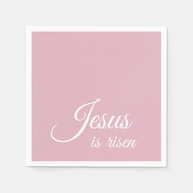 Jesus Is Risen  | Custom Pink Christian Easter  Napkin (Front)