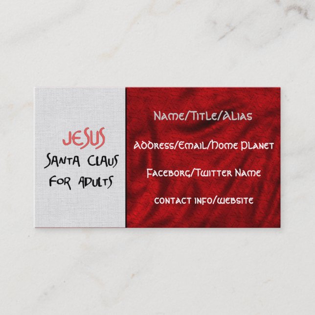 Jesus Is Santa For Adults Business Card (Front)