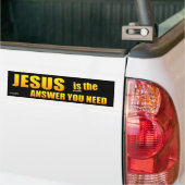 Jesus is the Answer Bumper Sticker (On Truck)