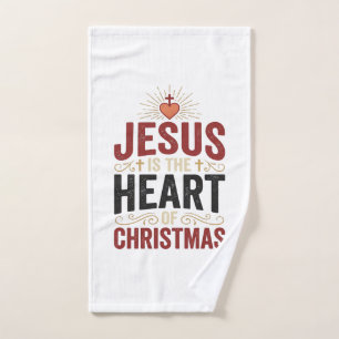 Jesus Is the Heart of Christmas Vintage Shirt Hand Towel
