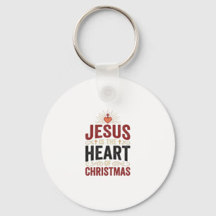 Jesus Is the Heart of Christmas Vintage Shirt Keychain