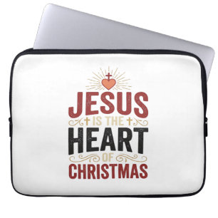 Jesus Is the Heart of Christmas Vintage Shirt Laptop Sleeve
