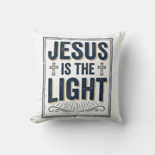Jesus Is The Light Vintage Christian Shirt Throw Pillow