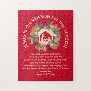 JESUS IS THE REASON Christian Christmas Jigsaw Puzzle