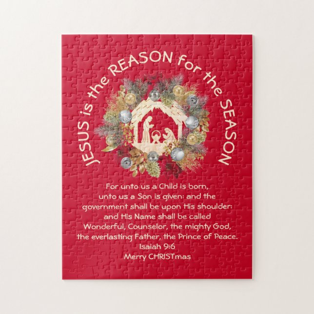 JESUS IS THE REASON Christian Christmas Jigsaw Puzzle (Vertical)