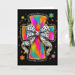 Jesus Is The Reason Christian Cross Coquette Bow C Card