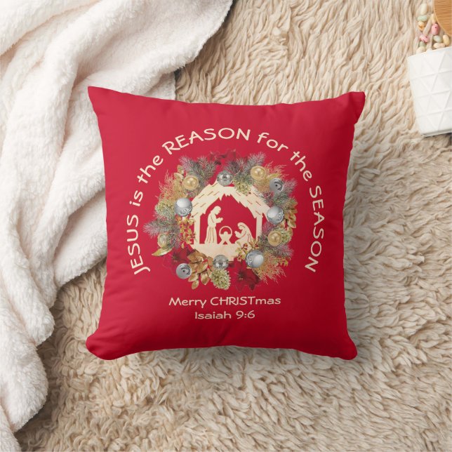 JESUS IS THE REASON Christian Throw Pillow (Blanket)