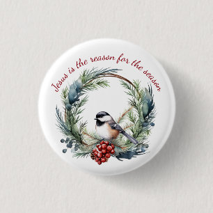 JESUS IS THE REASON FOR SEASON Christmas quote 1 Inch Round Button