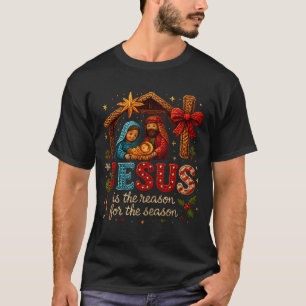Jesus Is The Reason For Season Yarn Crochet Art De T-Shirt