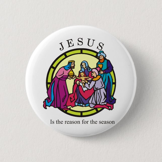 Jesus is the Reason for the Season 2 Inch Round Button (Front)