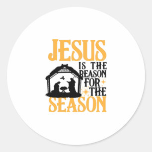 Jesus Is The Reason For The Season Christian Chris Classic Round Sticker