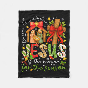 Jesus Is The Reason For The Season Christian Chris Fleece Blanket