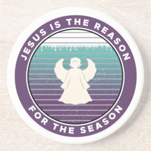 Jesus is the Reason for the Season Christmas Angel Coaster