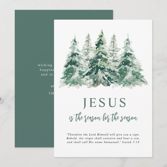 Jesus is the Reason for the Season Christmas Holiday Card (Front/Back)