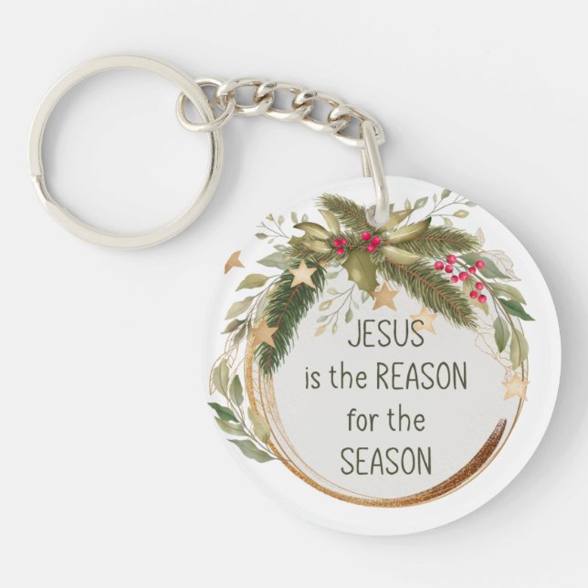 Jesus is the reason for the season Christmas Keychain (Front)